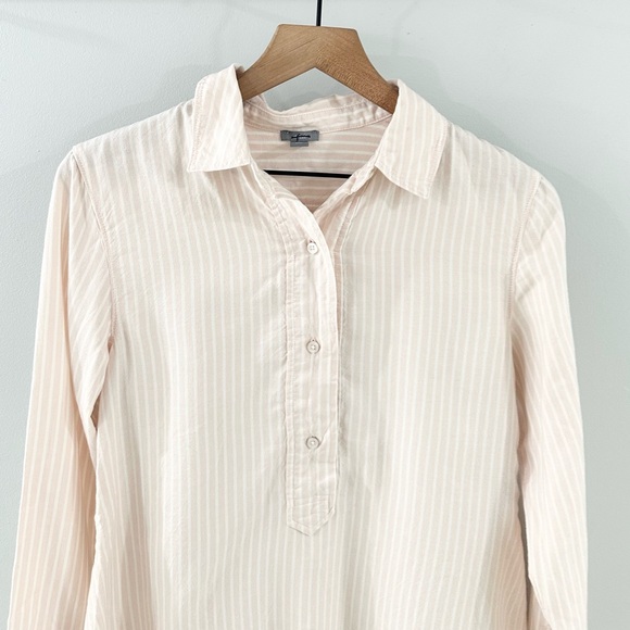 Aerie Quarter Button Tunic Pink Stripe Size XS - Picture 2 of 5